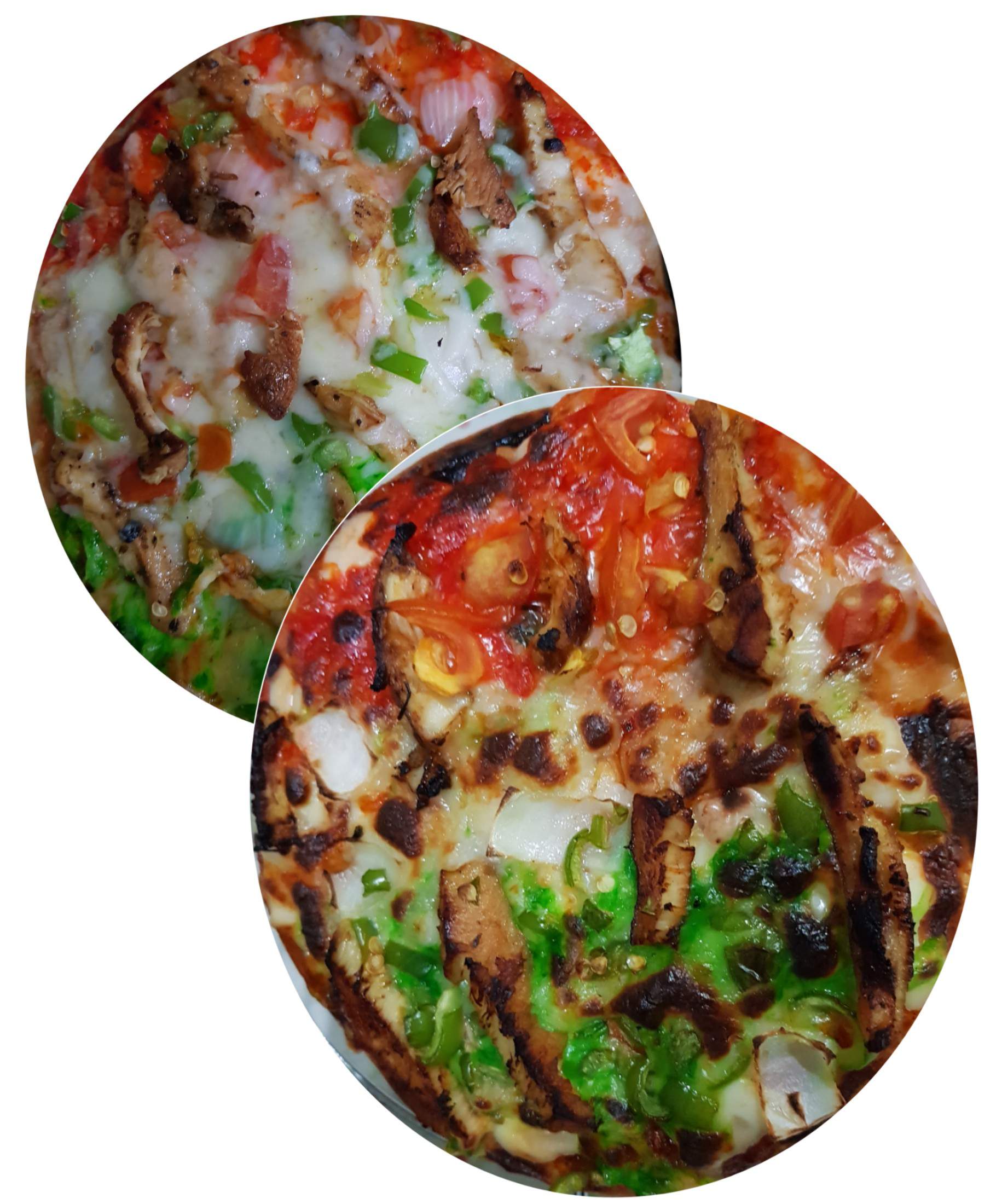 Tricolour chicken pizza